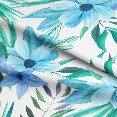 High-quality, durable Jasmine Cotton Curtain Fabric in Blue for a timeless look