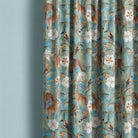 Close-up of Kenya Linen Curtain Fabric in beautiful azure blue color, perfect for adding a touch of elegance to any room decor