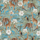 Kenya Linen Curtain Fabric - Azure in beautiful sky blue color with natural texture