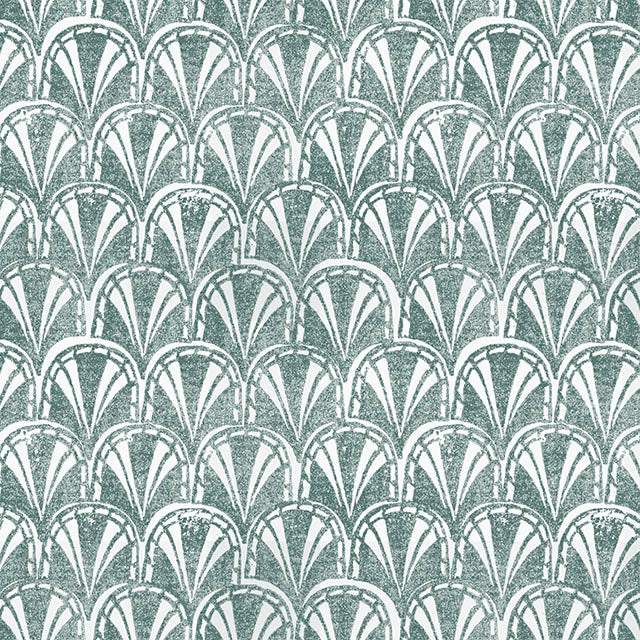 Kota Linen Curtain Fabric - Teal swatch draped over window in elegant home interior