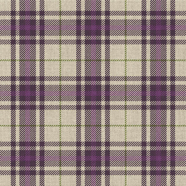 Langaid Plaid Linen Curtain Fabric - Aubergine with textured pattern and rich purple color