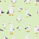 Mouette Cotton Curtain Fabric in Green, a sustainable and eco-friendly option for home decor
