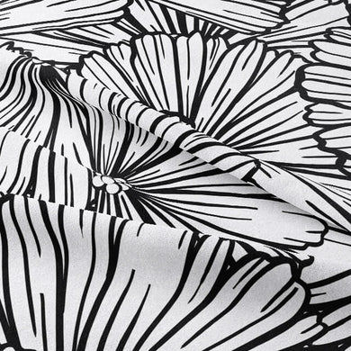 High-quality Limpit Cotton Curtain Fabric featuring a classic black and white design