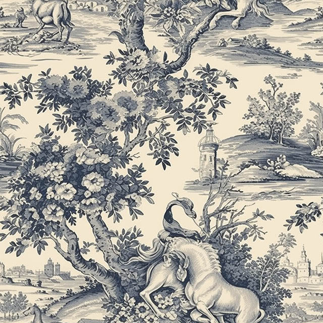 Échantillon de tissu pour rideau en lin Lyon - Marine