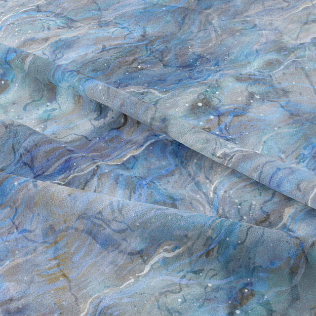 Marble Printed Cotton Curtain Fabric Opal
