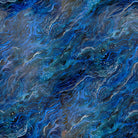 Marble Printed Cotton Curtain Fabric Sapphire