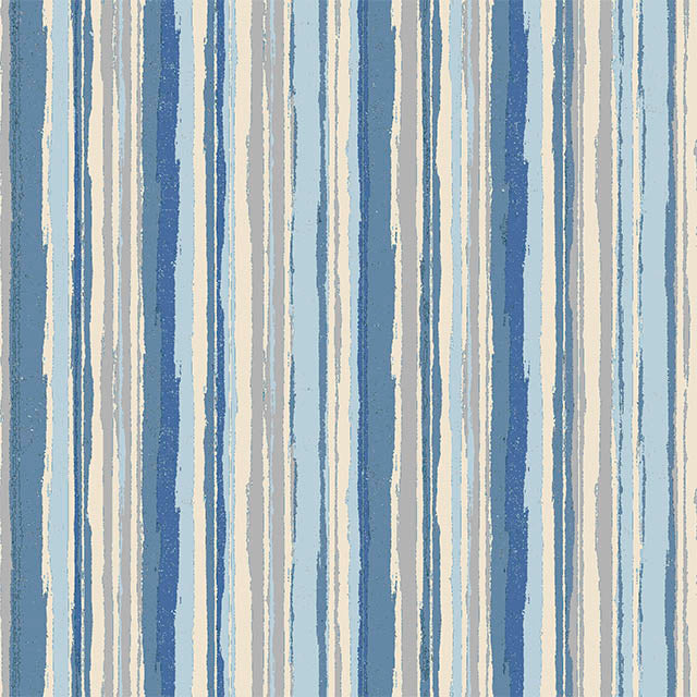 Marcella Stripe Cotton Curtain Fabric in Blue, perfect for elegant home decor