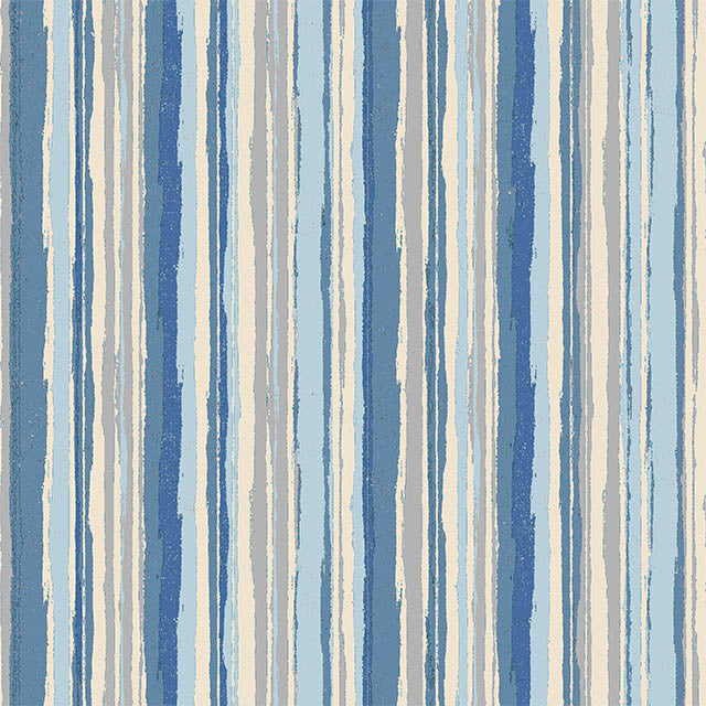 Marcella Stripe Cotton Curtain Fabric in Blue, perfect for elegant home decor