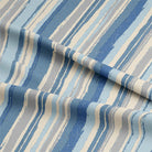 Luxurious Marcella Stripe Cotton Curtain Fabric in Blue, ideal for window treatments