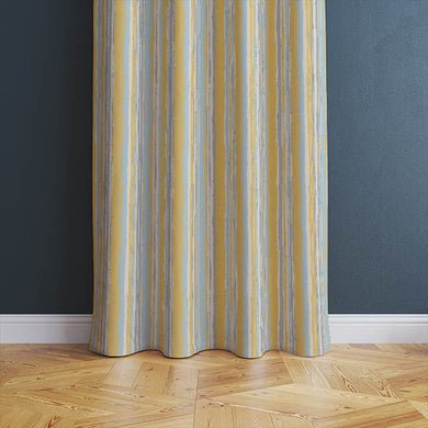 Marcella Stripe Cotton Curtain Fabric - Ochre complements a variety of interior design styles