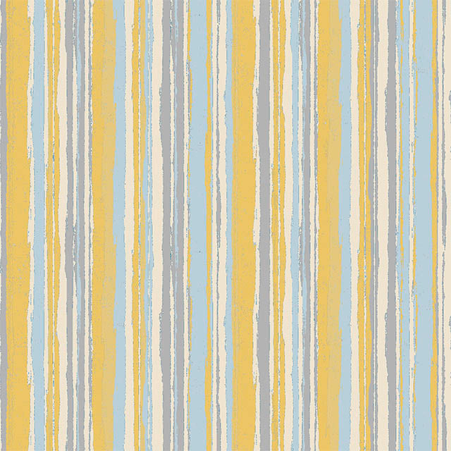 Marcella Stripe Cotton Curtain Fabric - Ochre drapes elegantly in sunlight