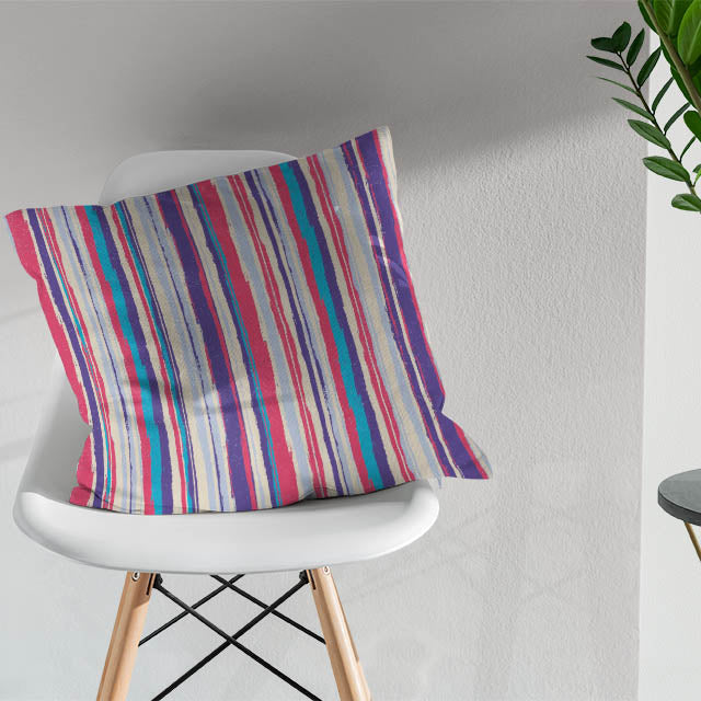 Elegant and durable Marcella Stripe Cotton Curtain Fabric in Pink for home decor