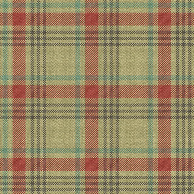 Maree Plaid Linen Curtain Fabric in Moss, a green and beige fabric with a timeless plaid pattern, perfect for adding a touch of nature-inspired charm to your home decor