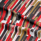 Elegant Black Red Modernism Cotton Curtain Fabric with Contemporary Pattern