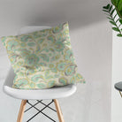 Green Mosaic Cotton Curtain Fabric with Exquisite Handwoven Design