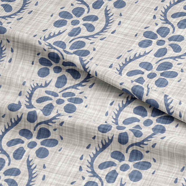  Soft and luxurious Neot Cotton Curtain Fabric in Blue, offering a timeless and sophisticated look to any living space