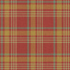 Ness Plaid Linen Curtain Fabric in Cherry