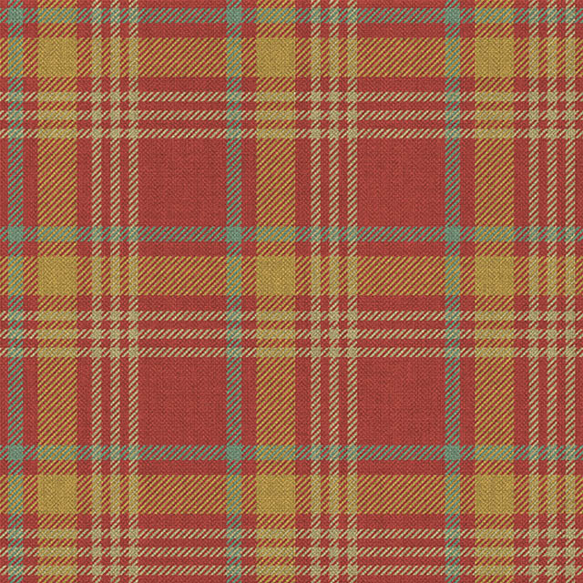 Ness Plaid Linen Curtain Fabric in Cherry