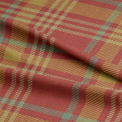  Luxurious cherry red plaid linen curtain fabric by Ness 