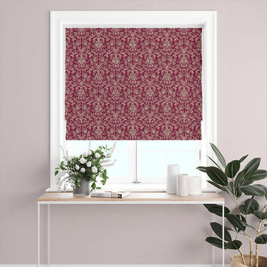 The Claret cotton curtain fabric displayed in a stylish home setting, adding a touch of sophistication and warmth to the decor