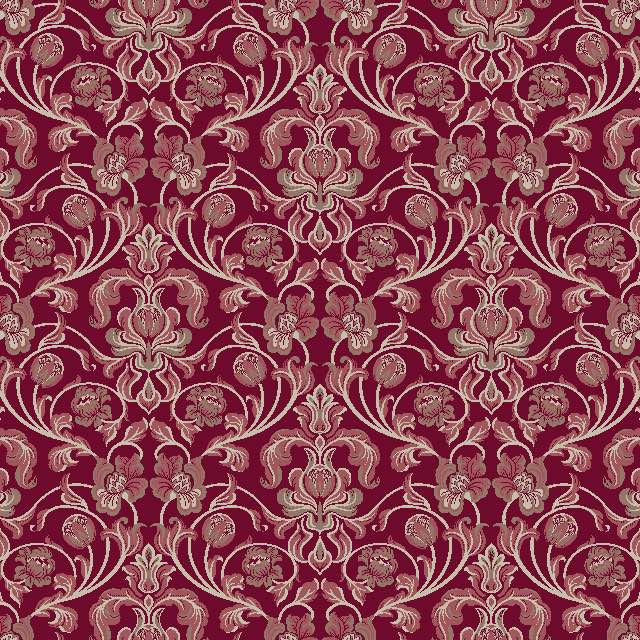 Nouveau Cotton Curtain Fabric - Claret swatch draped over a window to show its rich texture and deep red color