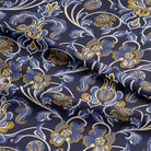Luxurious and elegant curtain fabric in deep navy blue color