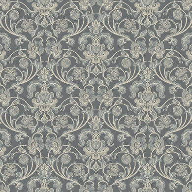 Nouveau Cotton Curtain Fabric in Steel Grey, perfect for modern interiors