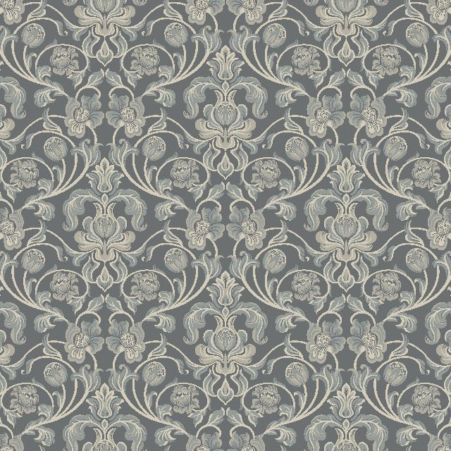 Nouveau Cotton Curtain Fabric in Steel Grey, perfect for modern interiors