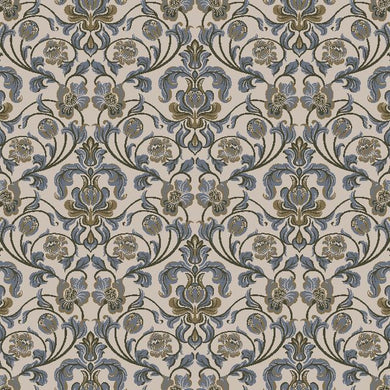 Close-up of luxurious Nouveau Cotton Curtain Fabric in Stone color, perfect for elegant home decor 