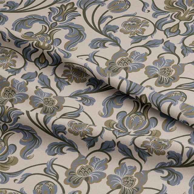  High-quality cotton curtain fabric in a neutral Stone shade, adding sophistication to any room 