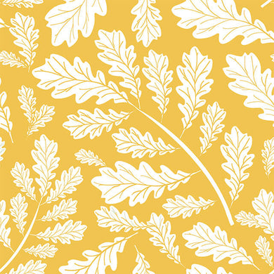 Oak Leaf Cotton Curtain Fabric in sand color with delicate leaf pattern