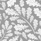 Oak Leaf Cotton Curtain Fabric in Pewter, a luxurious home decor option