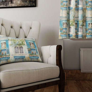 Soft and luxurious, the Paris Cotton Curtain Fabric in Blue is a stylish choice for window treatments
