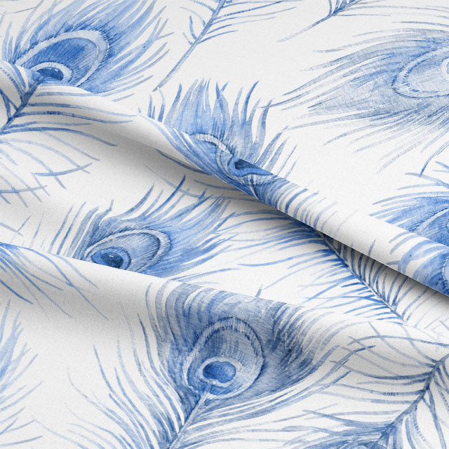 Beautiful peacock feather print on high-quality cotton fabric