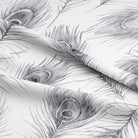 High-quality Grey Peacock Feather Cotton Curtain Fabric for Window Treatment