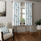 High quality mineral-colored cotton fabric with intricate peacock feather design