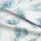 Elegant and luxurious peacock feather patterned cotton curtain fabric