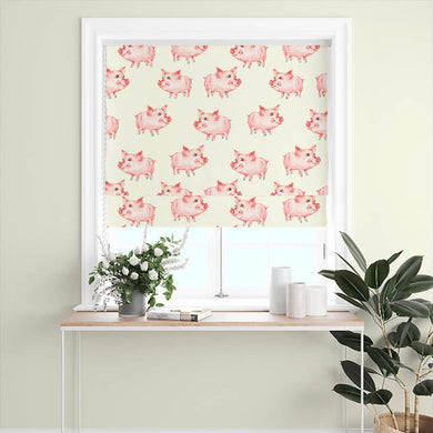 Soft and lightweight pink cotton fabric featuring adorable Porky Pig design