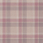 Rannock Plaid Linen Curtain Fabric - Pink in a cozy living room setting