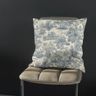 High-quality Rennes Toile Linen Curtain Fabric in Blue, perfect for any space