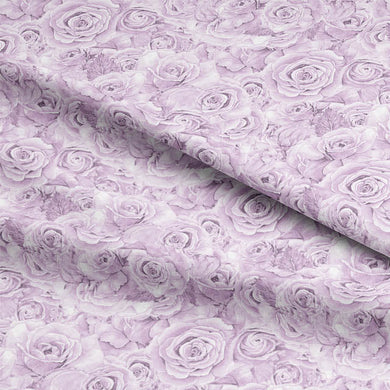  High-quality Amethyst Roses Bouquet Cotton Curtain Fabric for window treatments and drapery