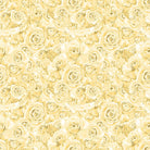 Roses Bouquet Cotton Curtain Fabric in Lemon color, perfect for brightening up any room with its cheerful and vibrant design