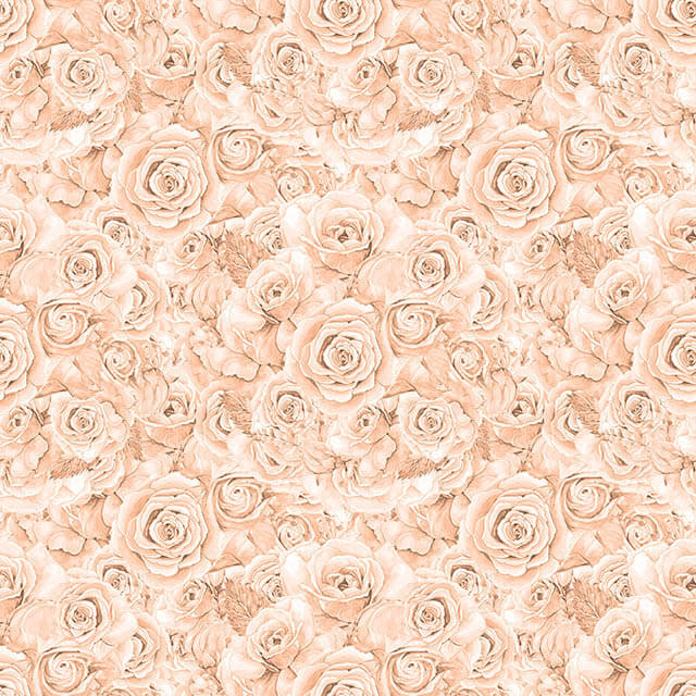 Roses Bouquet Cotton Curtain Fabric - Rose Gold