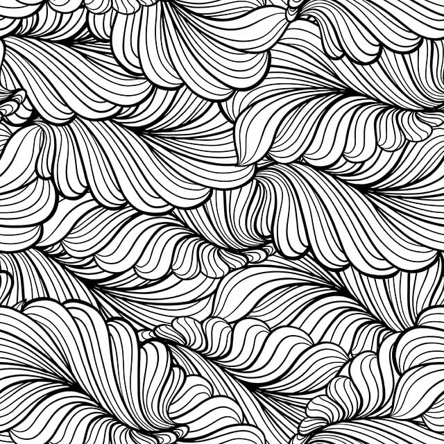 Scallop Cotton Curtain Fabric in Black and White
