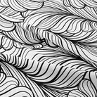 Elegant and modern Scallop Cotton Curtain Fabric in contrasting black and white colors