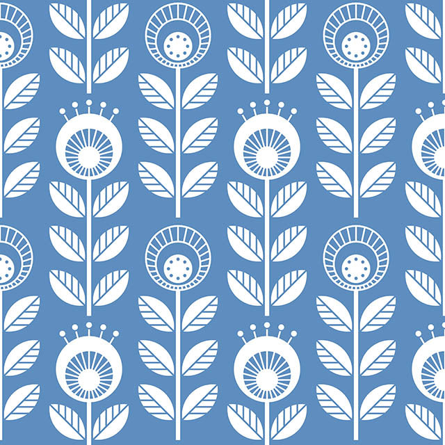 Scandi Cotton Fabric Sample - Blue