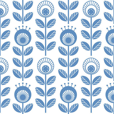 Scandi Cotton Curtain Fabric in Cornflower Blue, suitable for home decor
