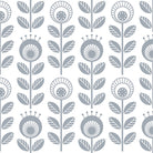 Scandi Cotton Curtain Fabric in Silver with Geometric Pattern