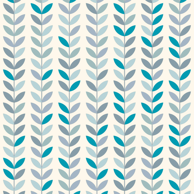 Scandi Stem Fabric Sample - Azure