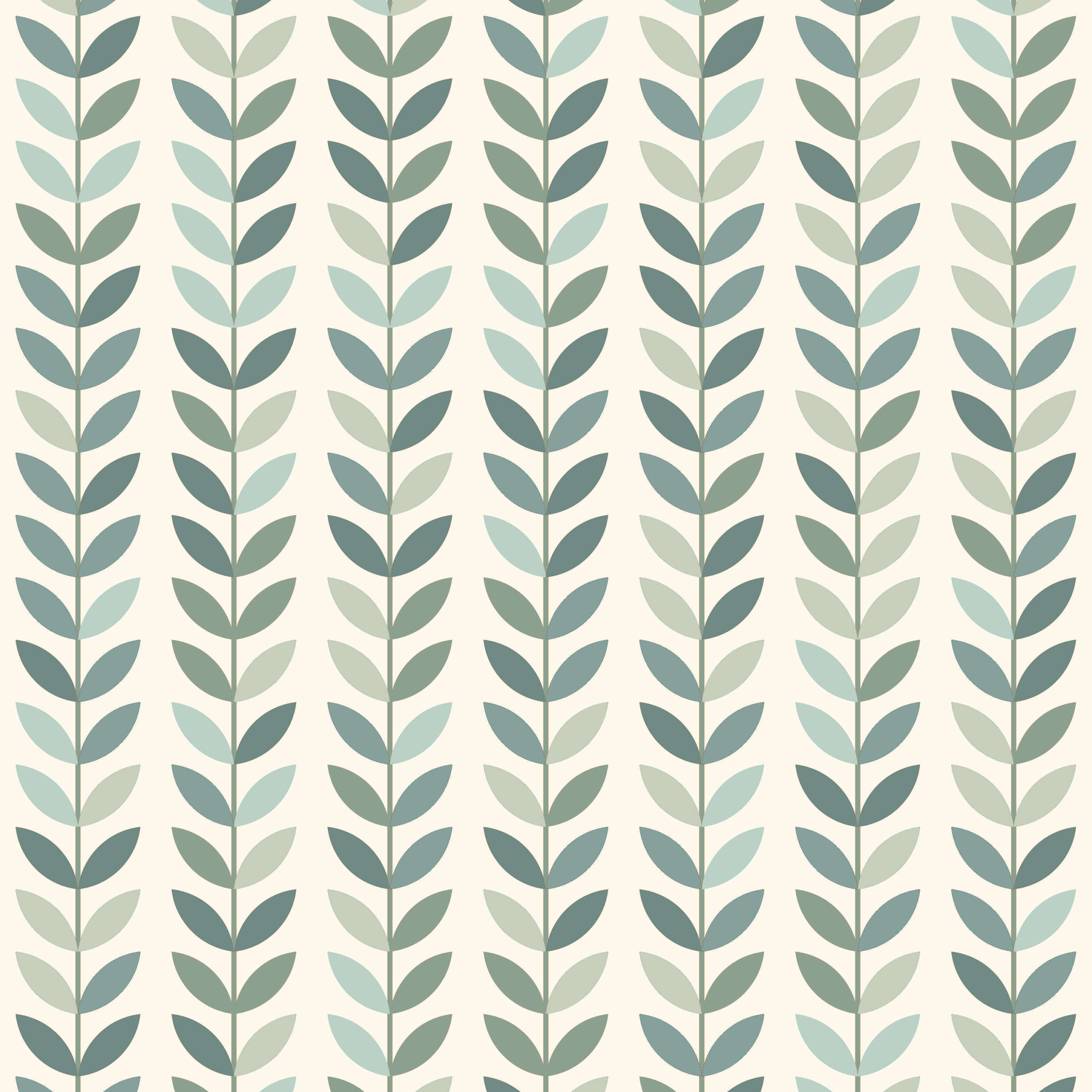 Flat lay of Scandi Stem Duck Egg fabric highlighting pattern and colour balance